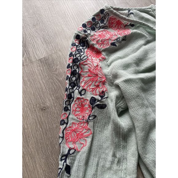 Altar’d State Long Sleeve Teal Embroidered Romper Size‎ Medium - Picture 3 of 11